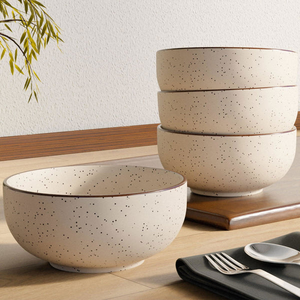 White Marble Ceramic Snack Bowls Set of 4 - The Earth Store - Bowl